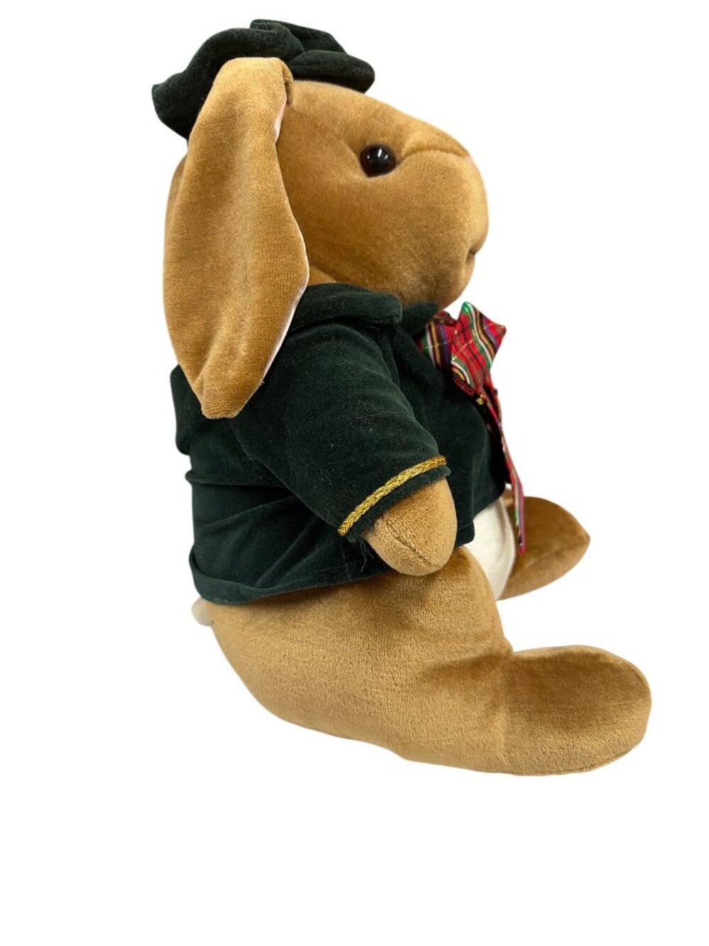 Vintage 1985 Toys"R"Us Rabbit Ears Plush Bunny With Green Outfit & Plaid Bow Tie - Picture 3 of 7